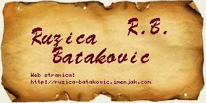 Ružica Bataković vizit kartica